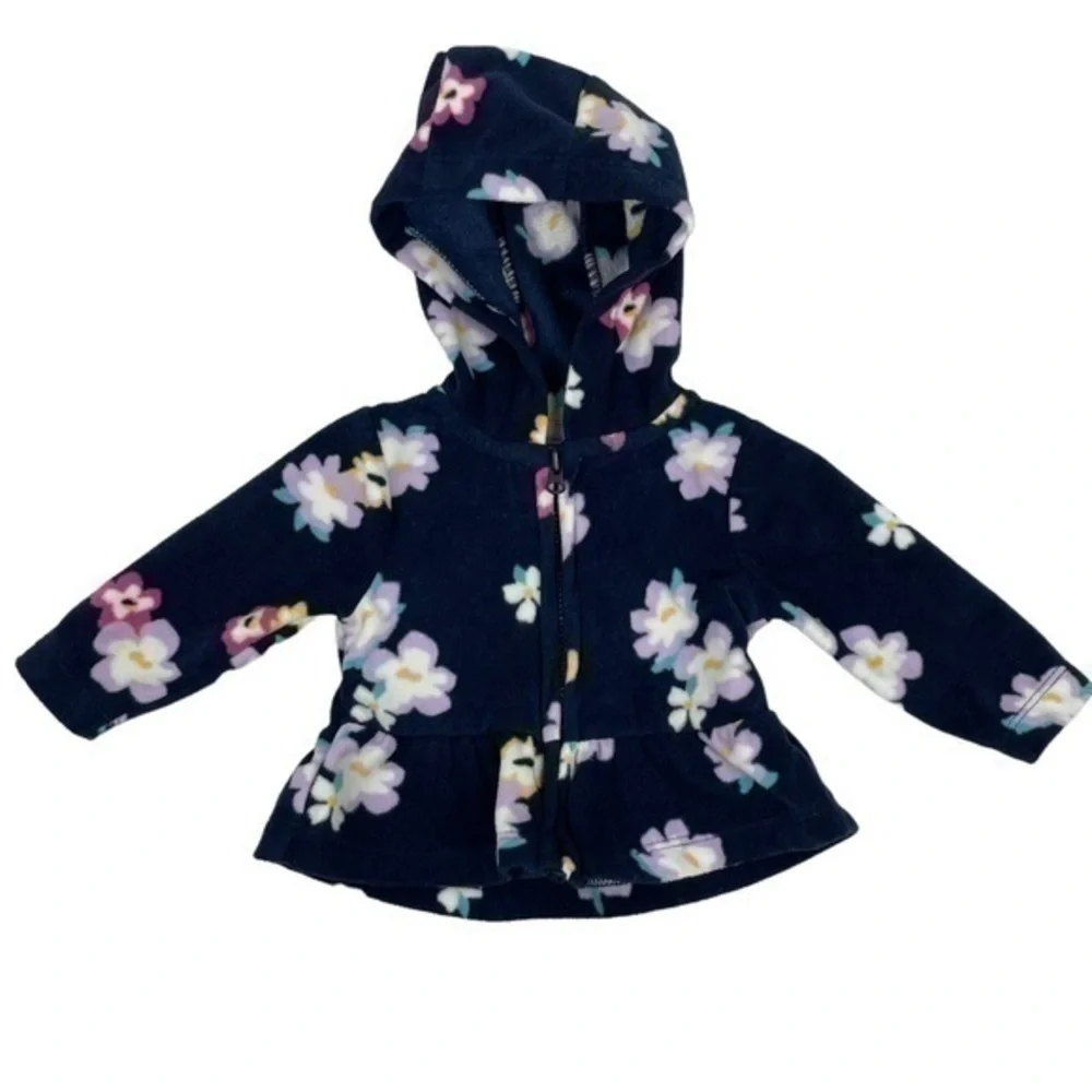 Carter’s Hoodie Jacket | Baby NB Newborn | Blue - Floral Print